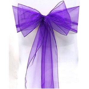 Amazon Purple Organza Chair Bow
